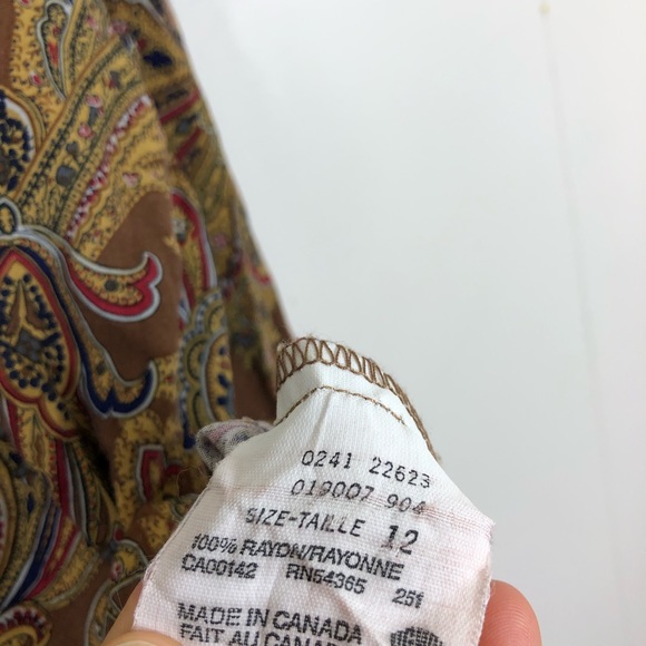 Vintage Multi Colour Paisley Print Button Down - Picture 8 of 10